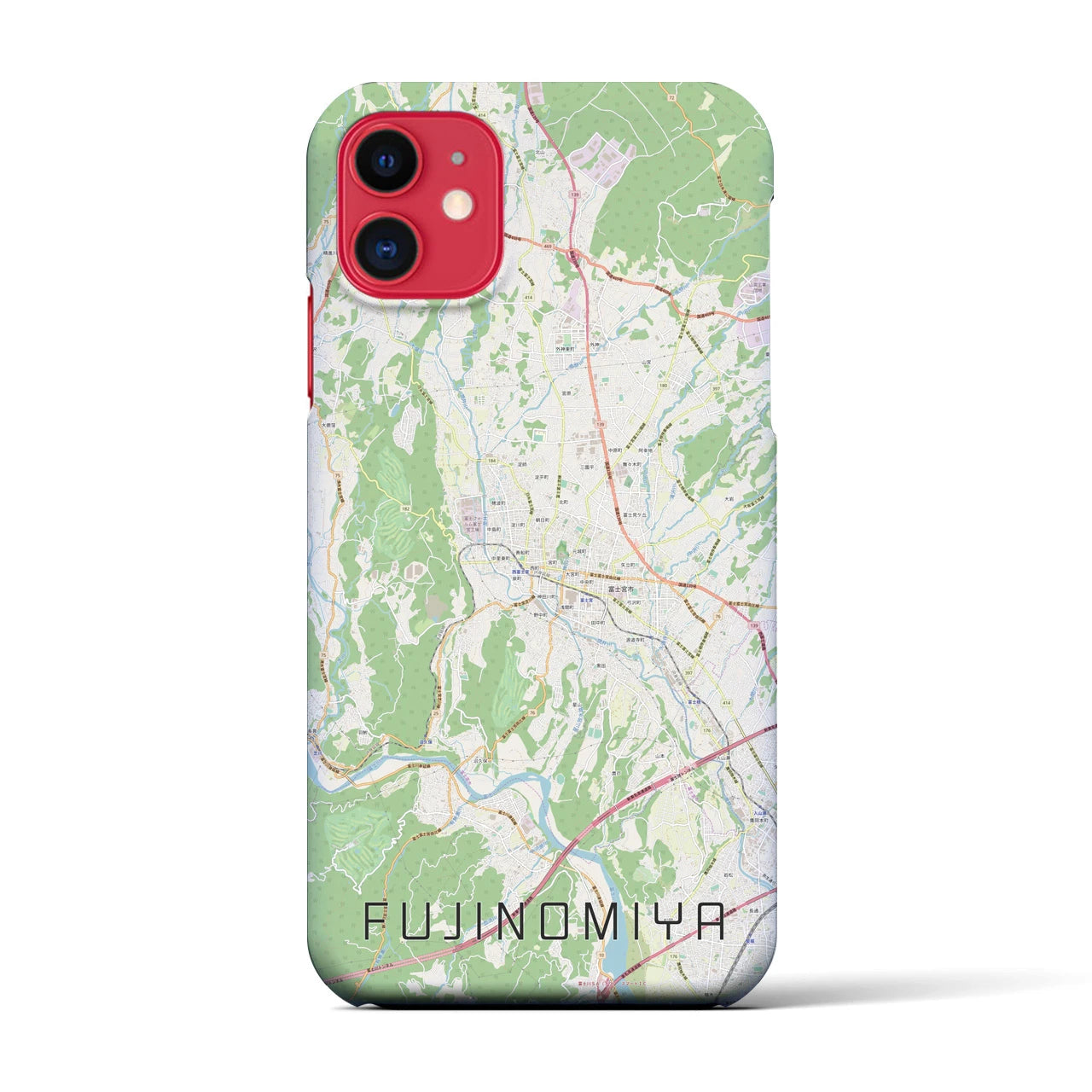 【富士宮(静岡県)】地図柄iPhoneケース(バックカバータイプ)
