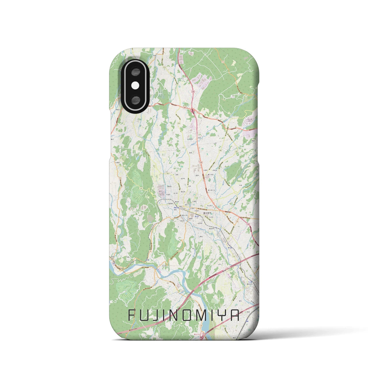 【富士宮(静岡県)】地図柄iPhoneケース(バックカバータイプ)
