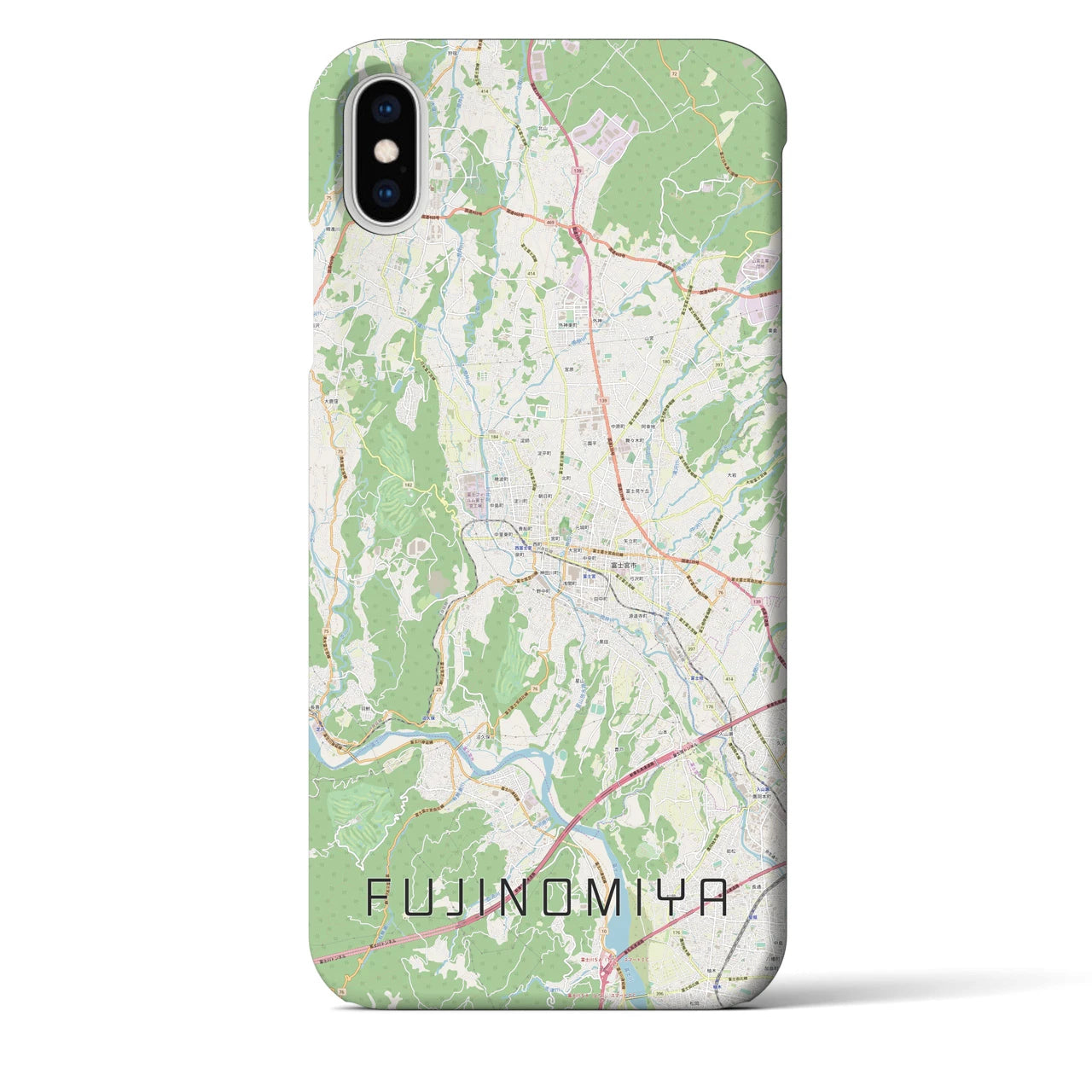 【富士宮(静岡県)】地図柄iPhoneケース(バックカバータイプ)