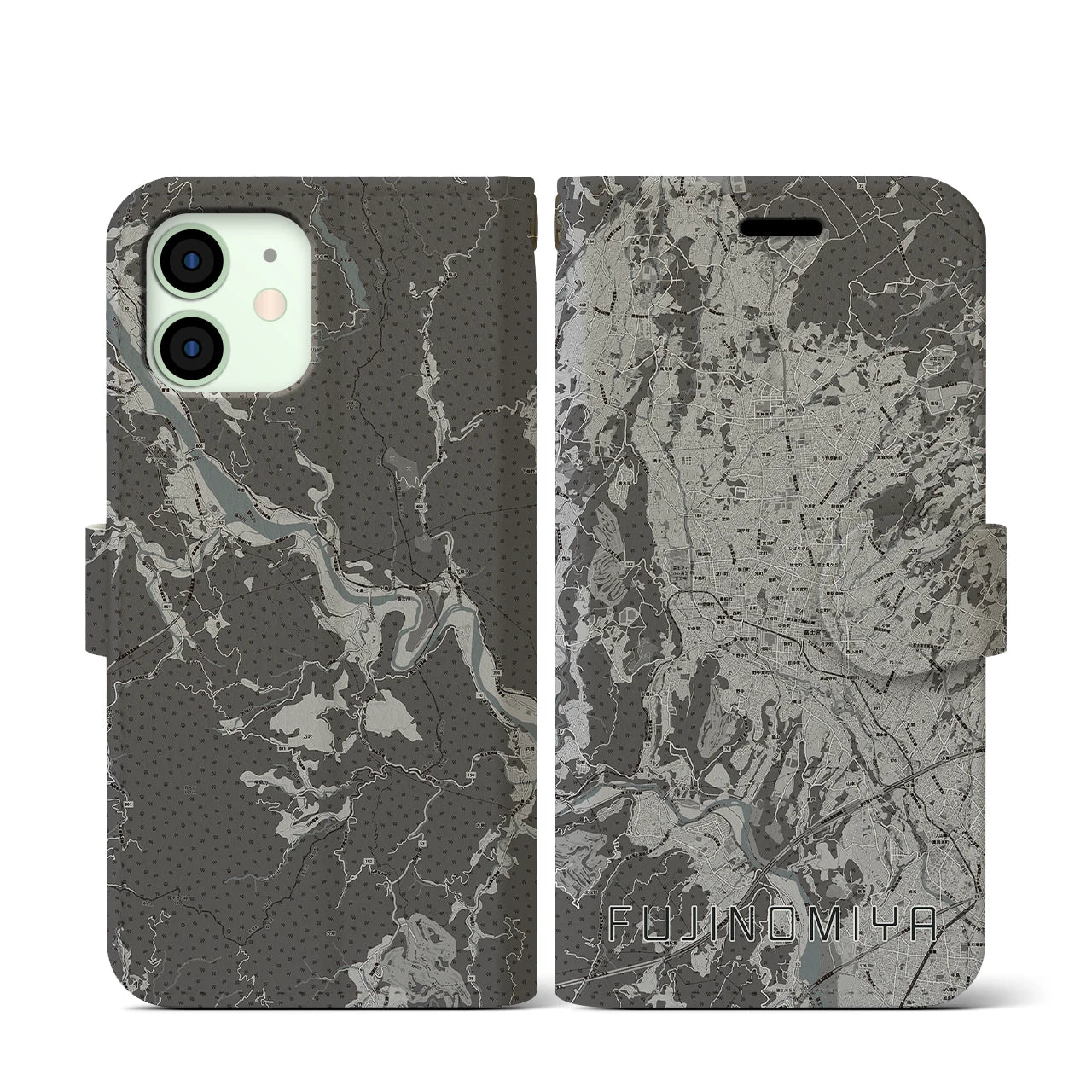 【富士宮(静岡県)】地図柄iPhoneケース(手帳タイプ)