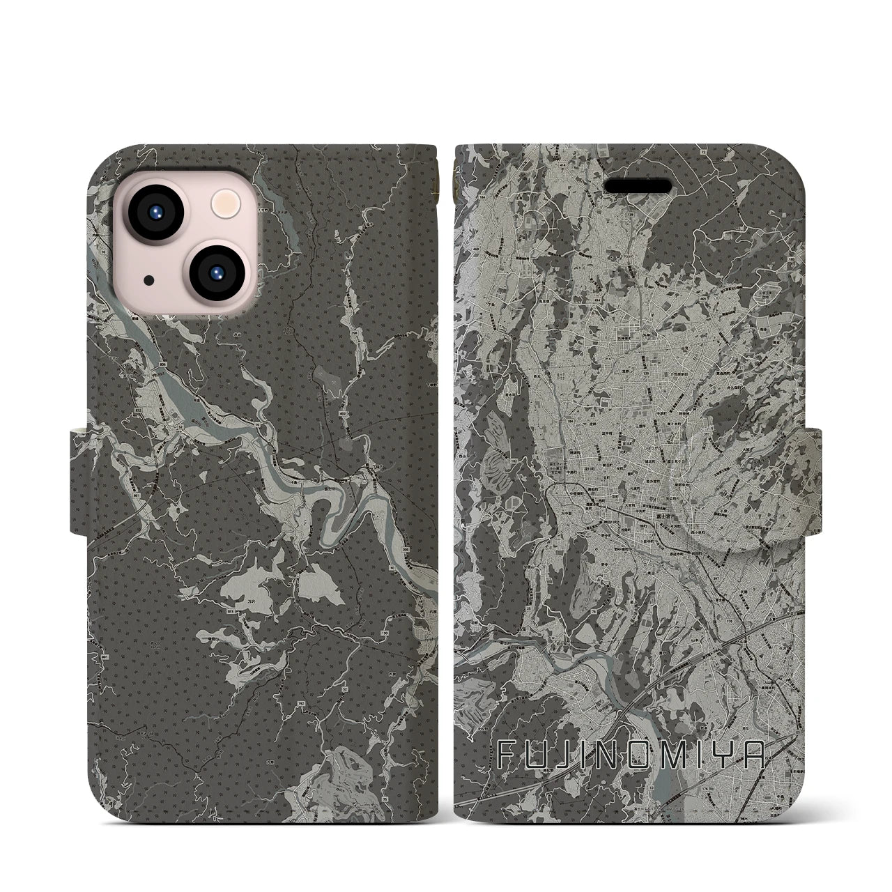【富士宮(静岡県)】地図柄iPhoneケース(手帳タイプ)