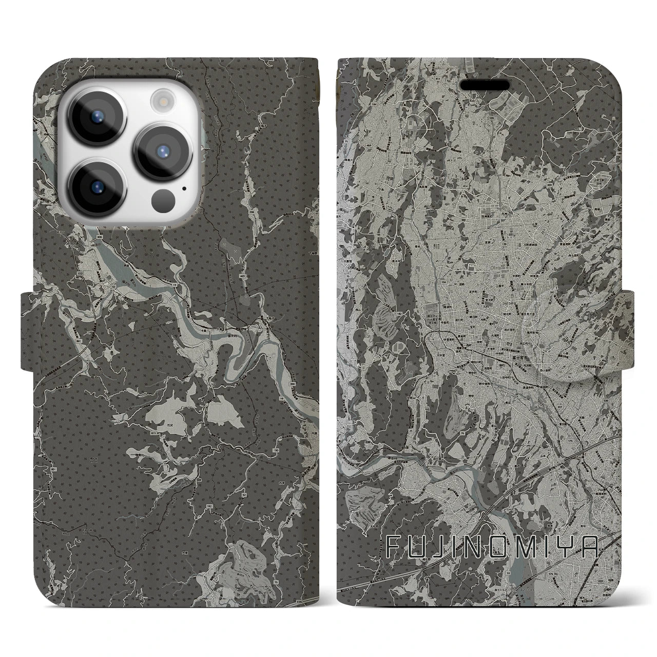 【富士宮(静岡県)】地図柄iPhoneケース(手帳タイプ)