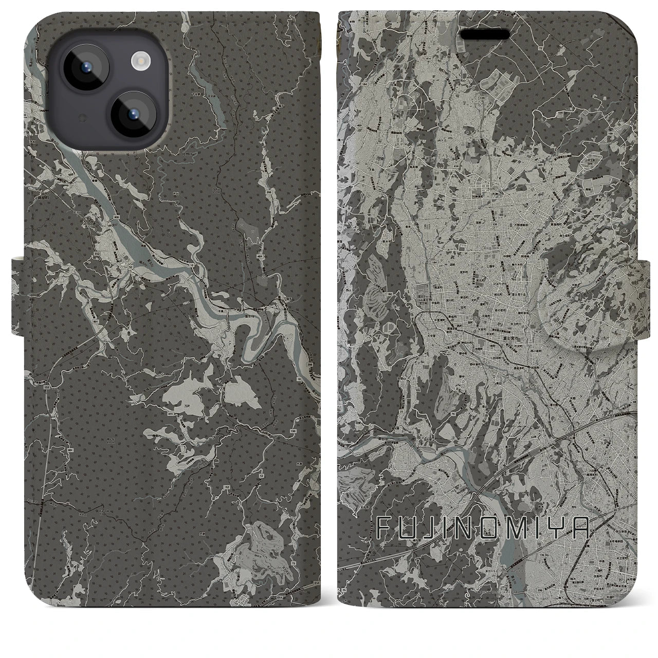【富士宮(静岡県)】地図柄iPhoneケース(手帳タイプ)
