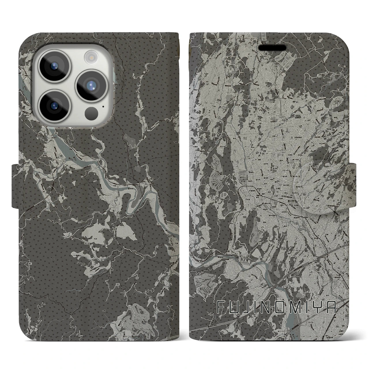 【富士宮(静岡県)】地図柄iPhoneケース(手帳タイプ)