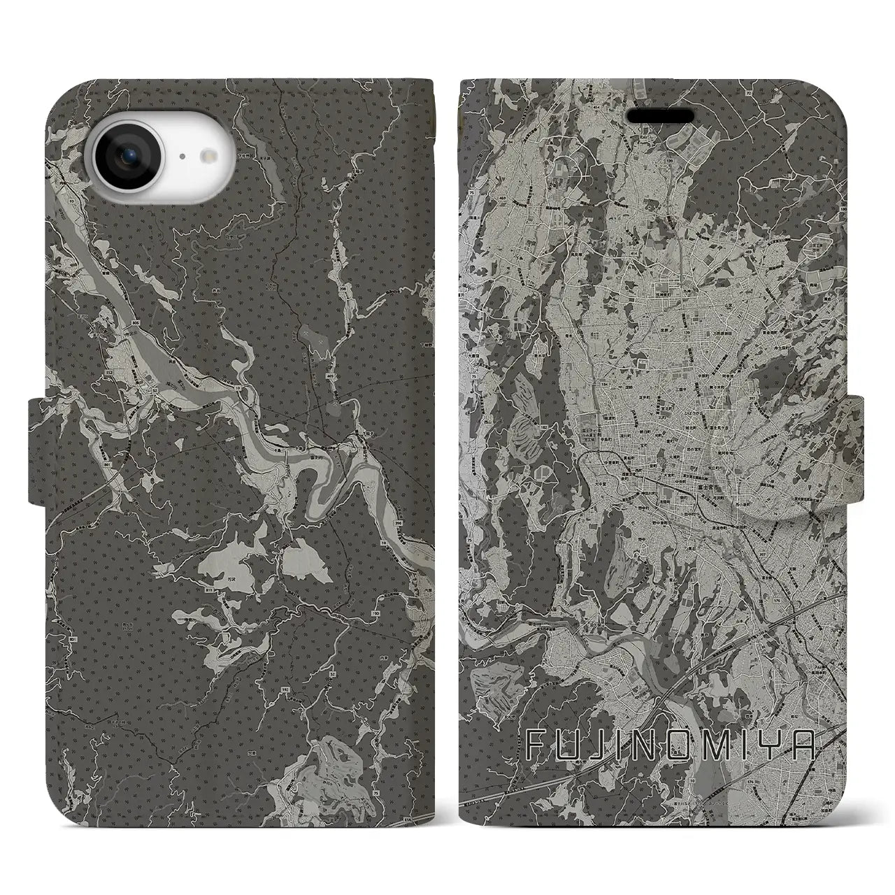 【富士宮(静岡県)】地図柄iPhoneケース(手帳タイプ)