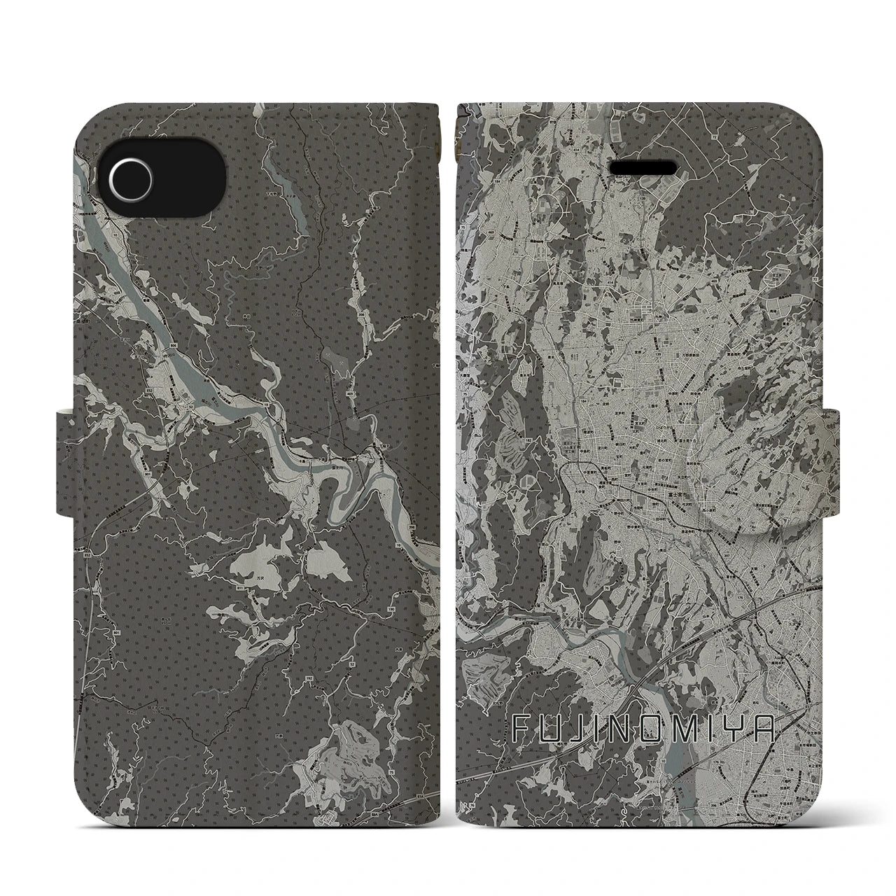 【富士宮(静岡県)】地図柄iPhoneケース(手帳タイプ)