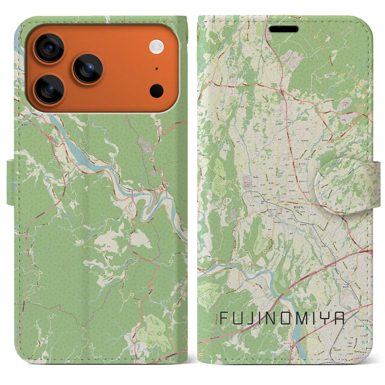 【富士宮(静岡県)】地図柄iPhoneケース(手帳タイプ)