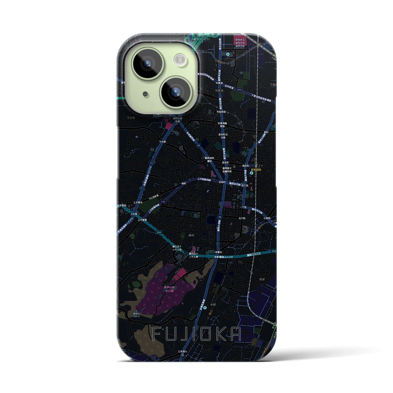【藤岡2(群馬県)】地図柄iPhoneケース(バックカバータイプ)