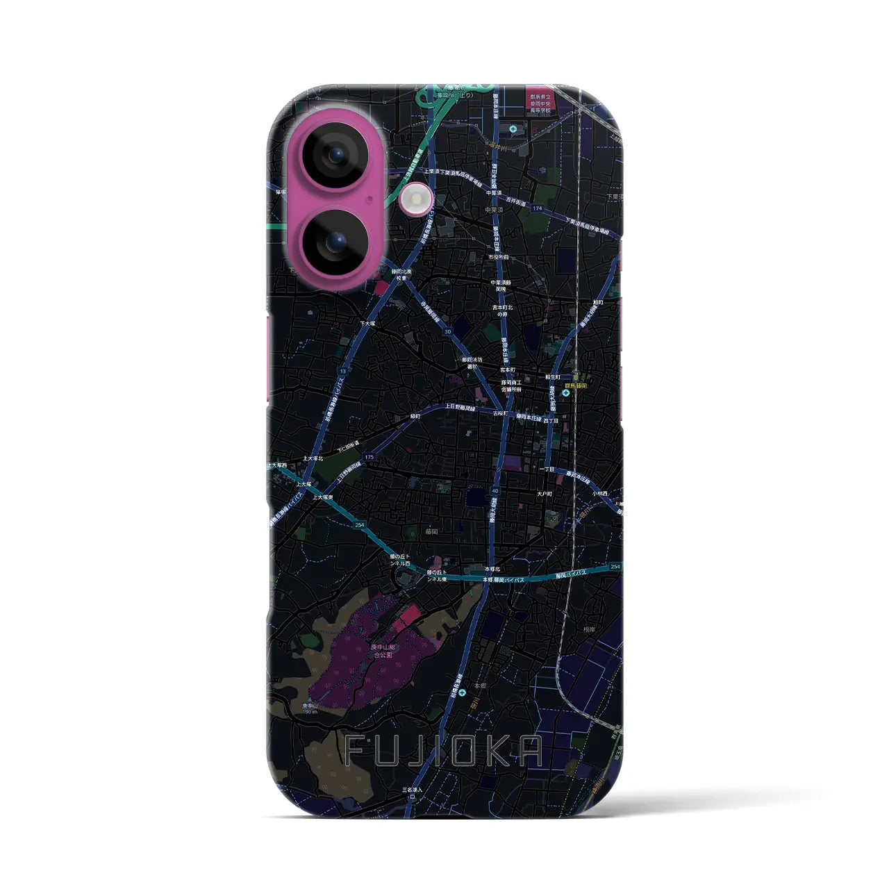 【藤岡2(群馬県)】地図柄iPhoneケース(バックカバータイプ)