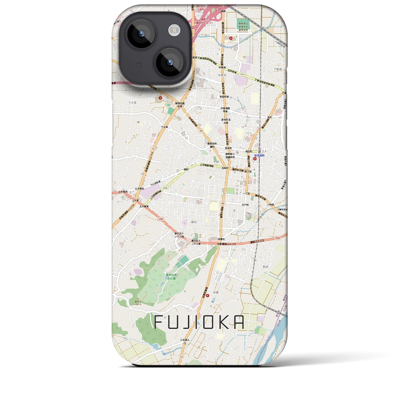 【藤岡2(群馬県)】地図柄iPhoneケース(バックカバータイプ)