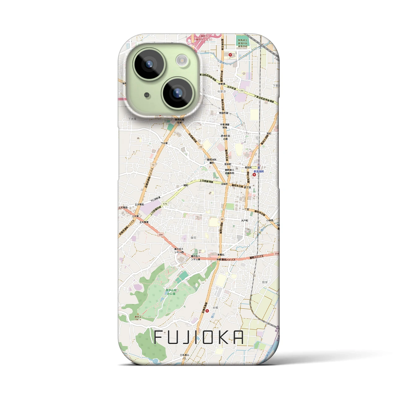 【藤岡2(群馬県)】地図柄iPhoneケース(バックカバータイプ)