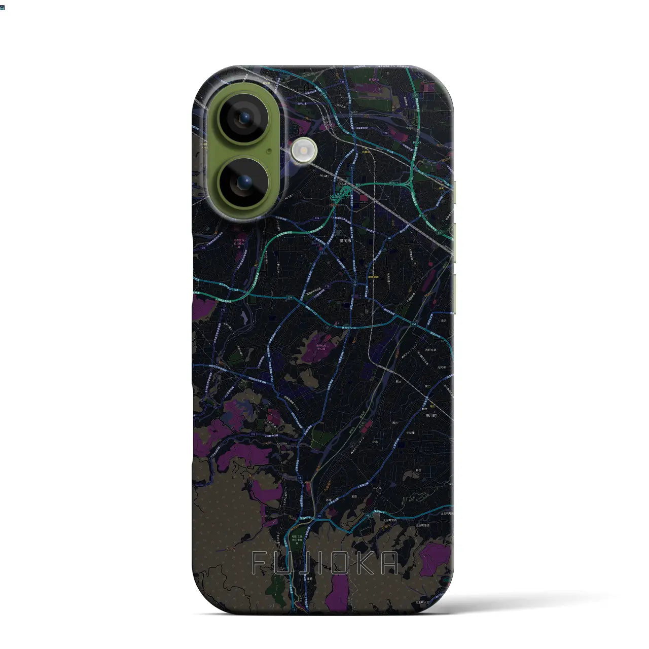 【藤岡(群馬県)】地図柄iPhoneケース(バックカバータイプ)