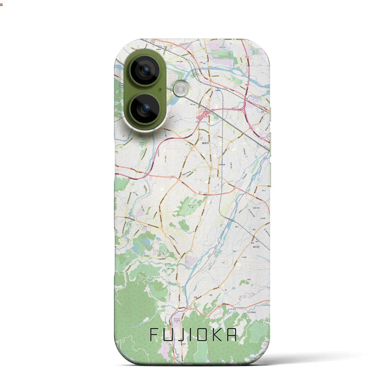 【藤岡(群馬県)】地図柄iPhoneケース(バックカバータイプ)