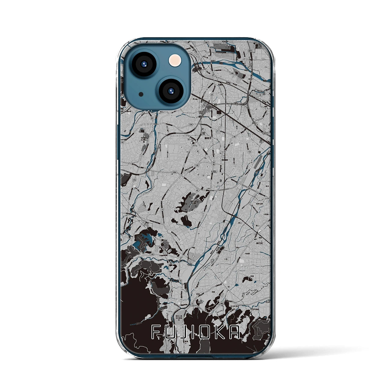 【藤岡(群馬県)】地図柄iPhoneケース(クリアタイプ)