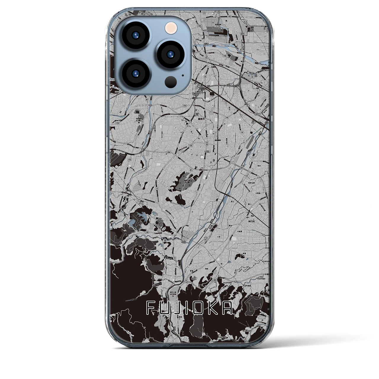 【藤岡(群馬県)】地図柄iPhoneケース(クリアタイプ)