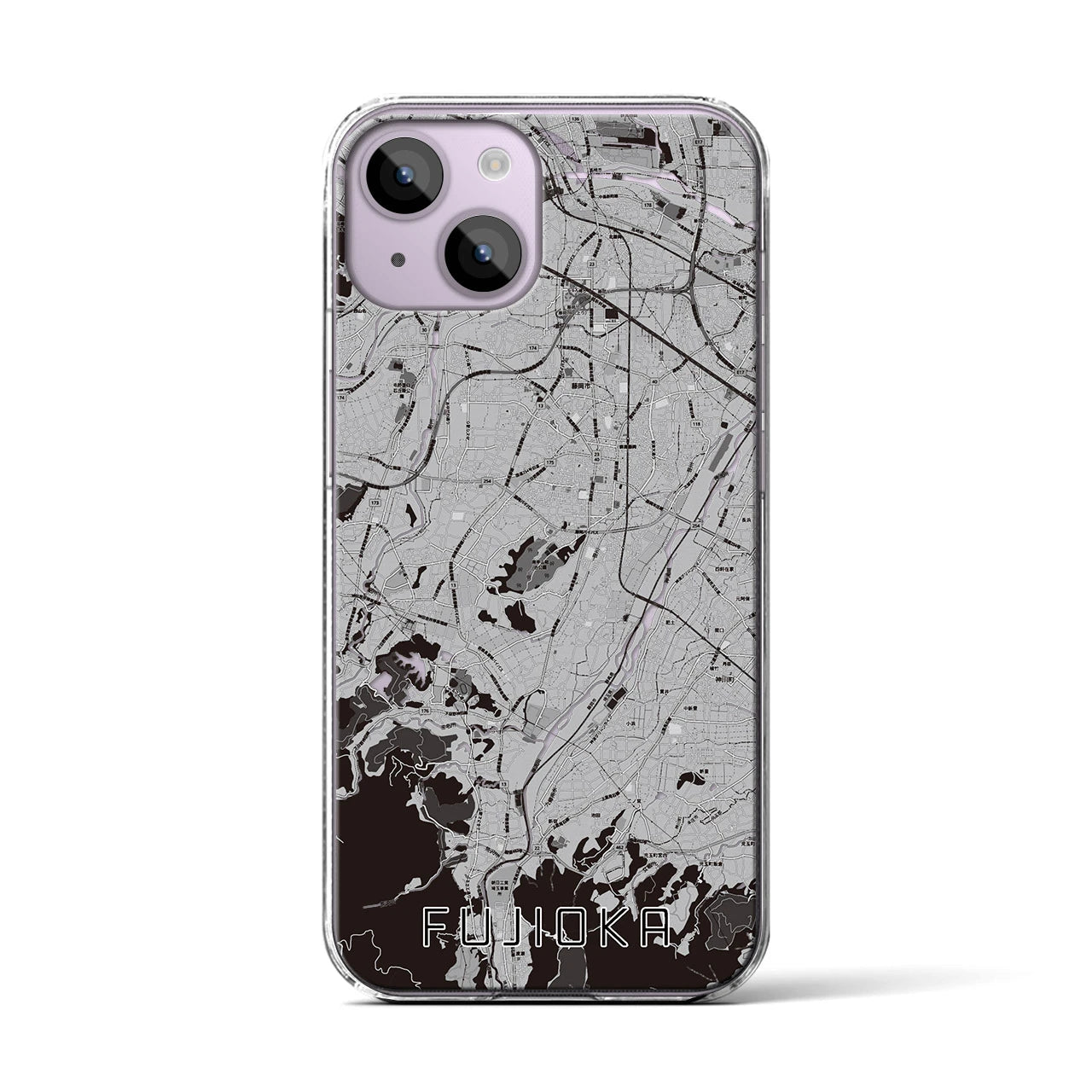 【藤岡(群馬県)】地図柄iPhoneケース(クリアタイプ)