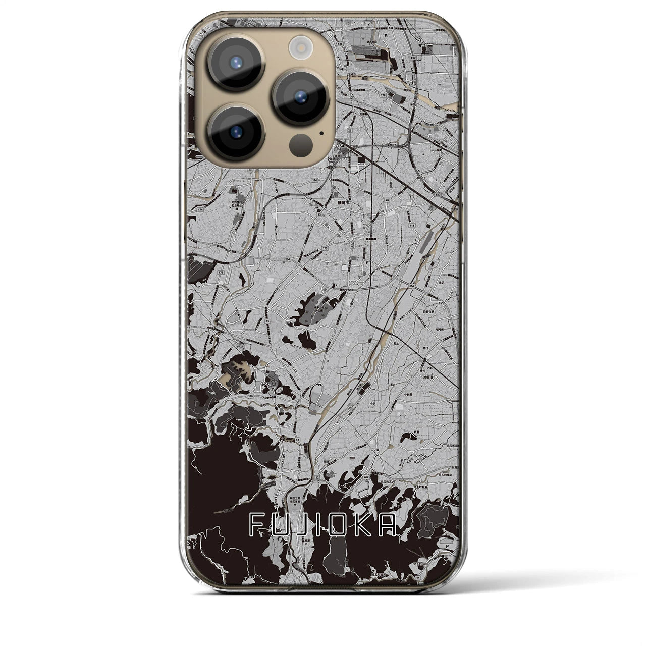 【藤岡(群馬県)】地図柄iPhoneケース(クリアタイプ)