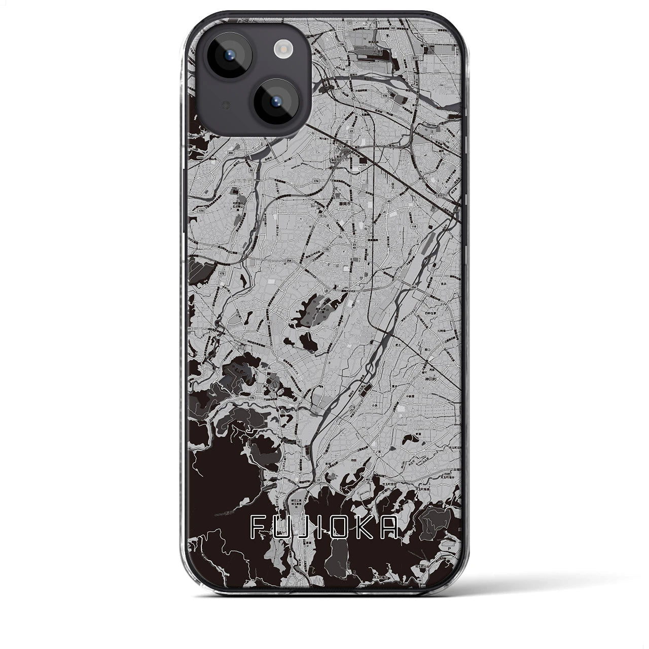 【藤岡(群馬県)】地図柄iPhoneケース(クリアタイプ)