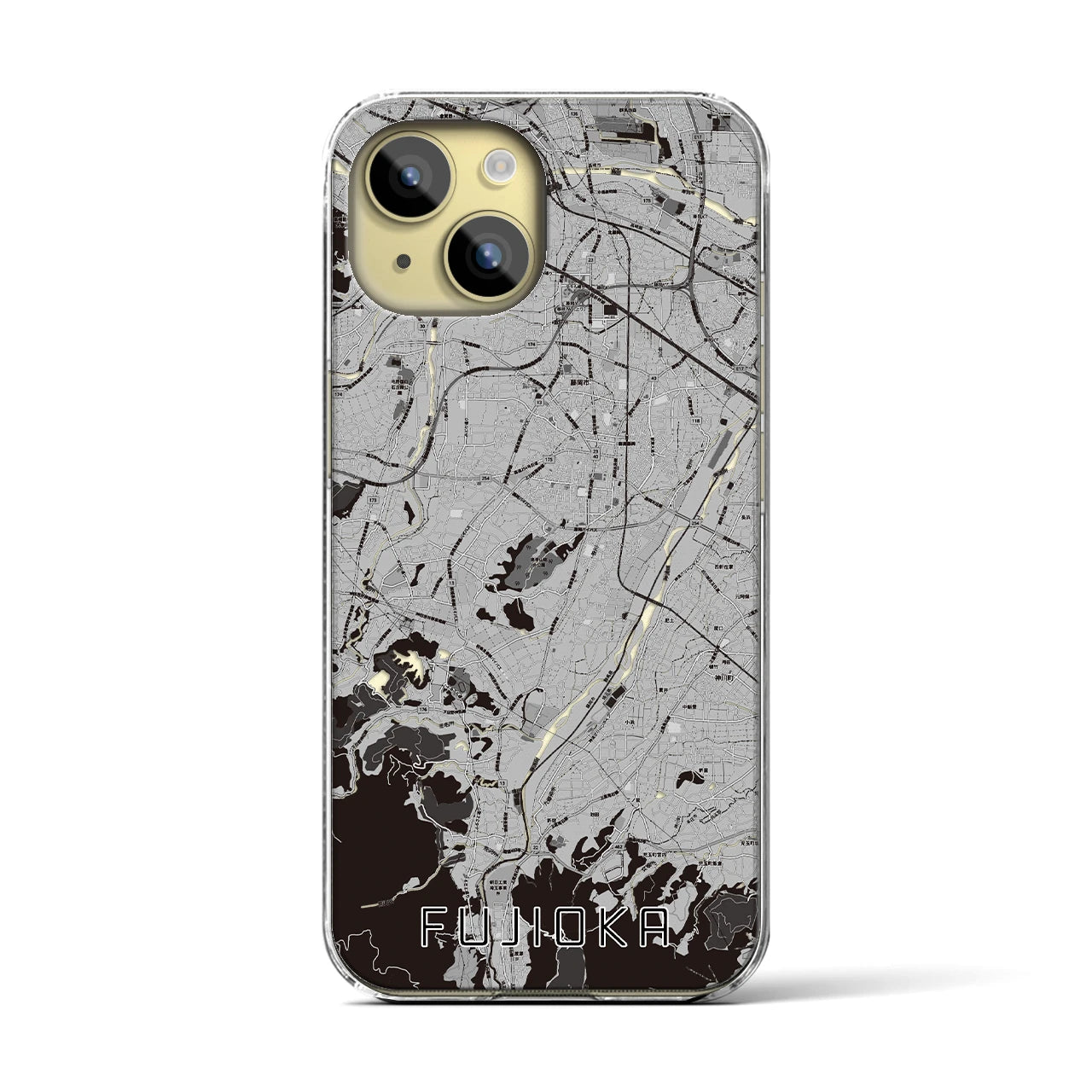 【藤岡(群馬県)】地図柄iPhoneケース(クリアタイプ)