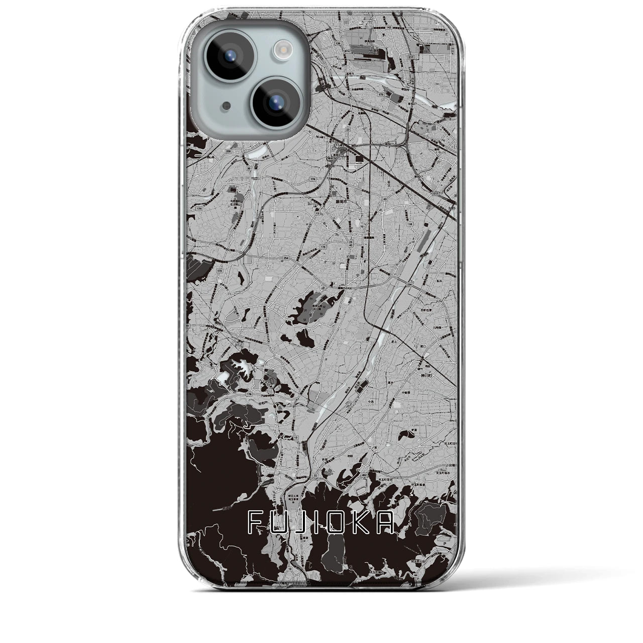【藤岡(群馬県)】地図柄iPhoneケース(クリアタイプ)
