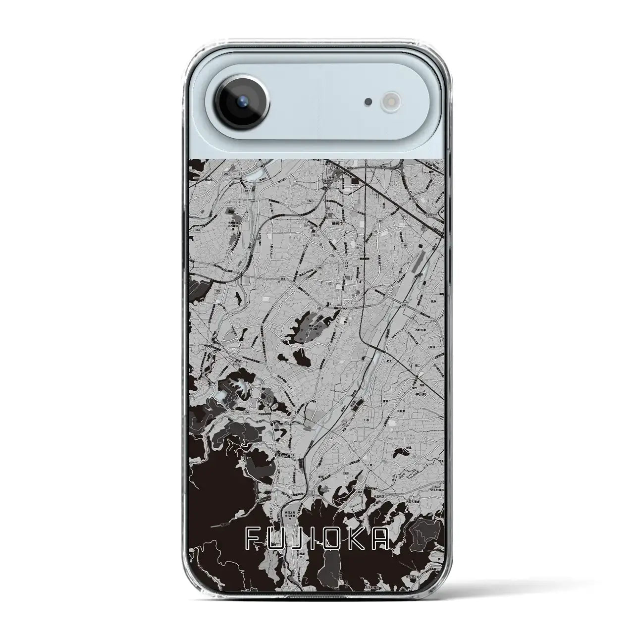 【藤岡(群馬県)】地図柄iPhoneケース(クリアタイプ)モノトーン・iPhone 17 Pro Max 用