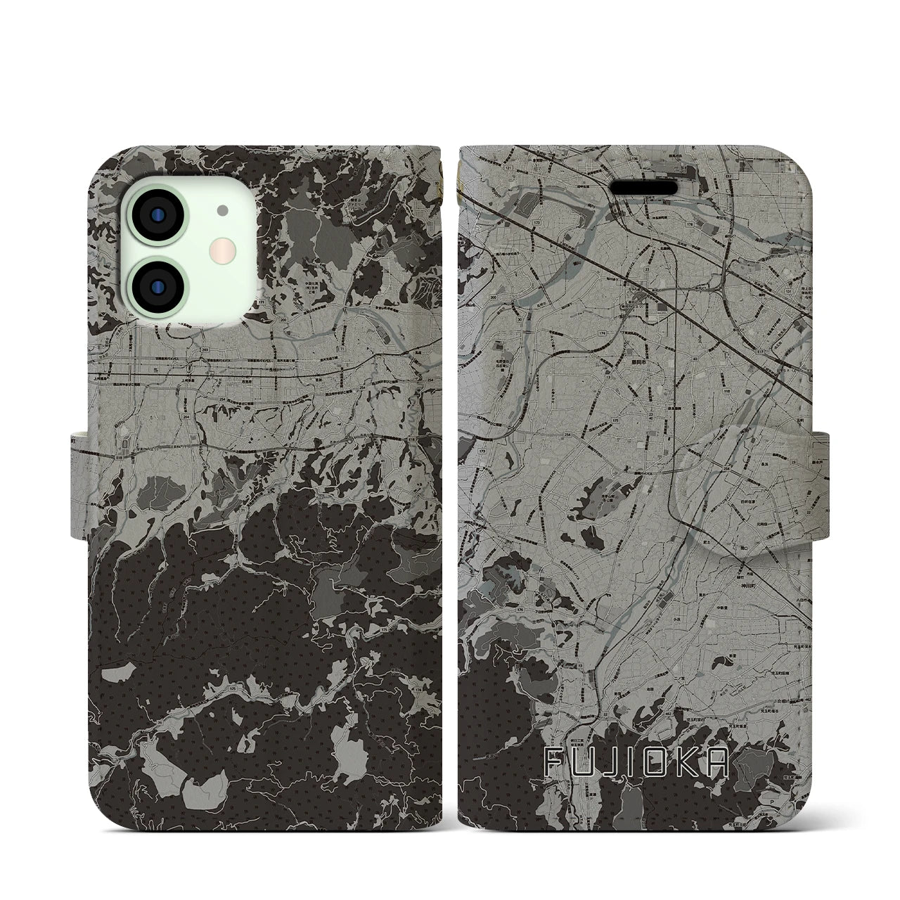 【藤岡(群馬県)】地図柄iPhoneケース(手帳タイプ)