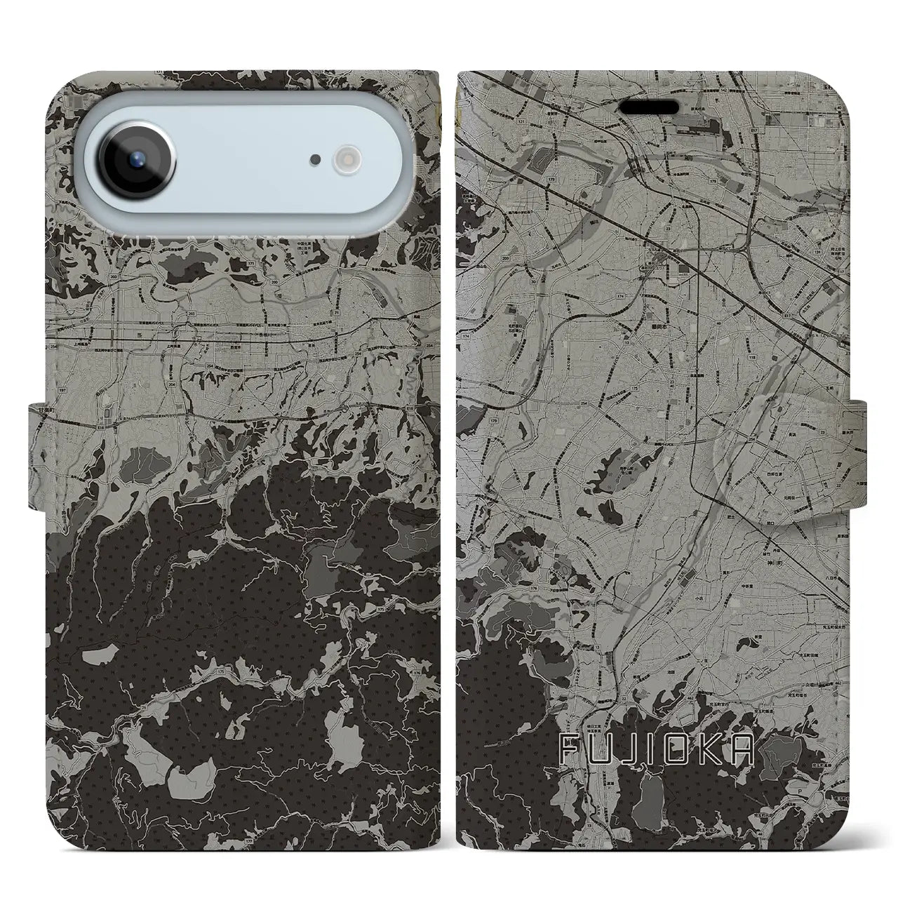 【藤岡(群馬県)】地図柄iPhoneケース(手帳タイプ)