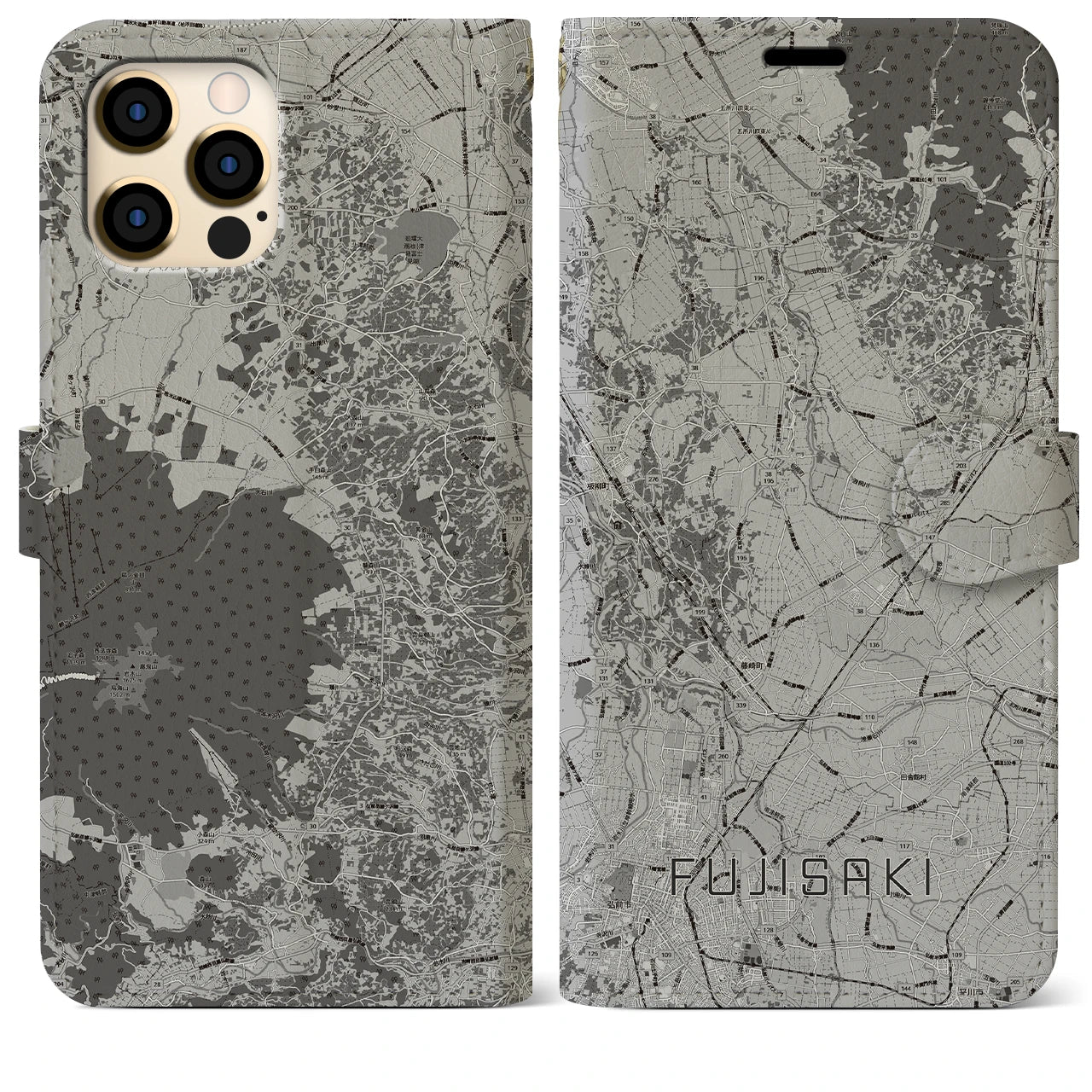 【藤崎(青森県)】地図柄iPhoneケース(手帳タイプ)