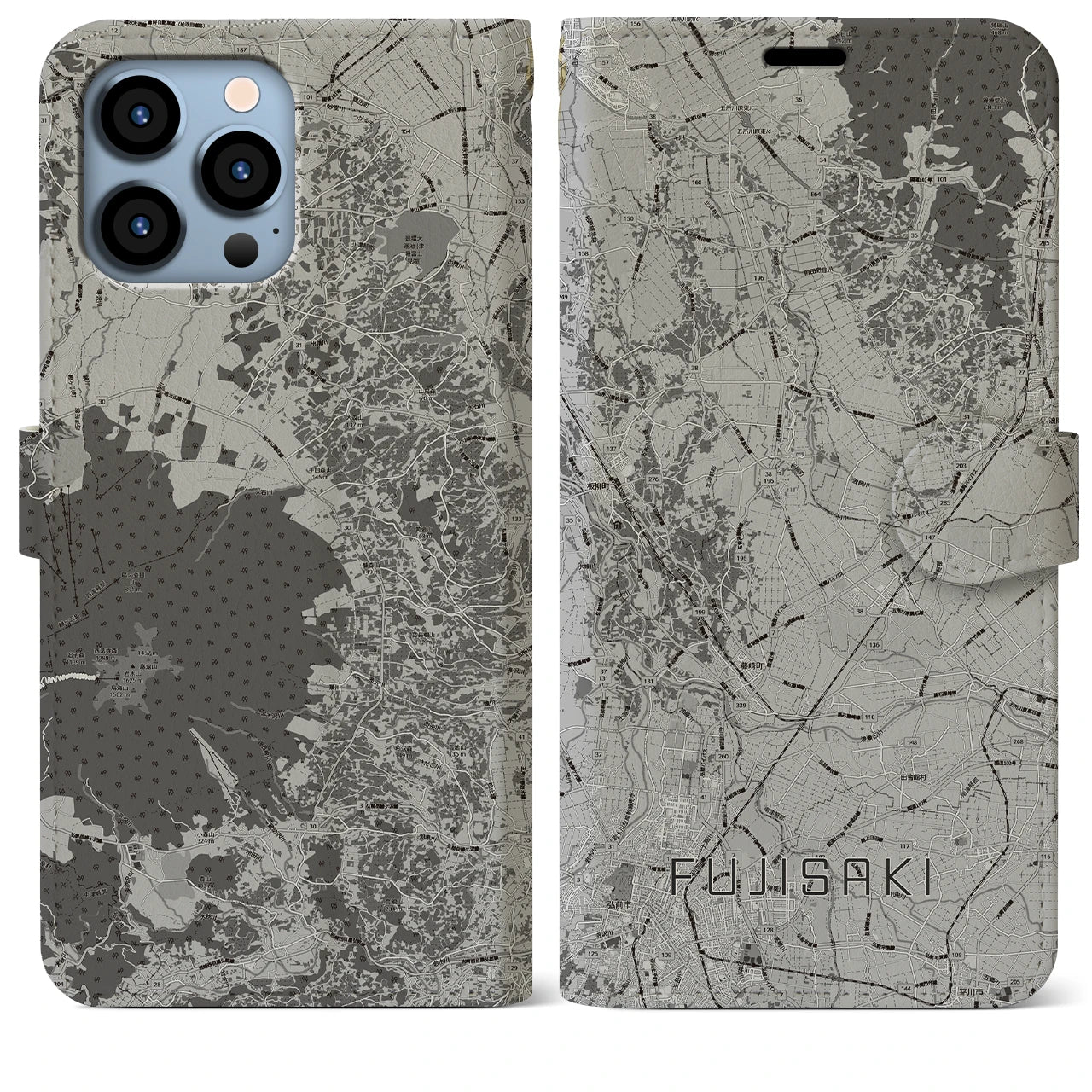 【藤崎(青森県)】地図柄iPhoneケース(手帳タイプ)