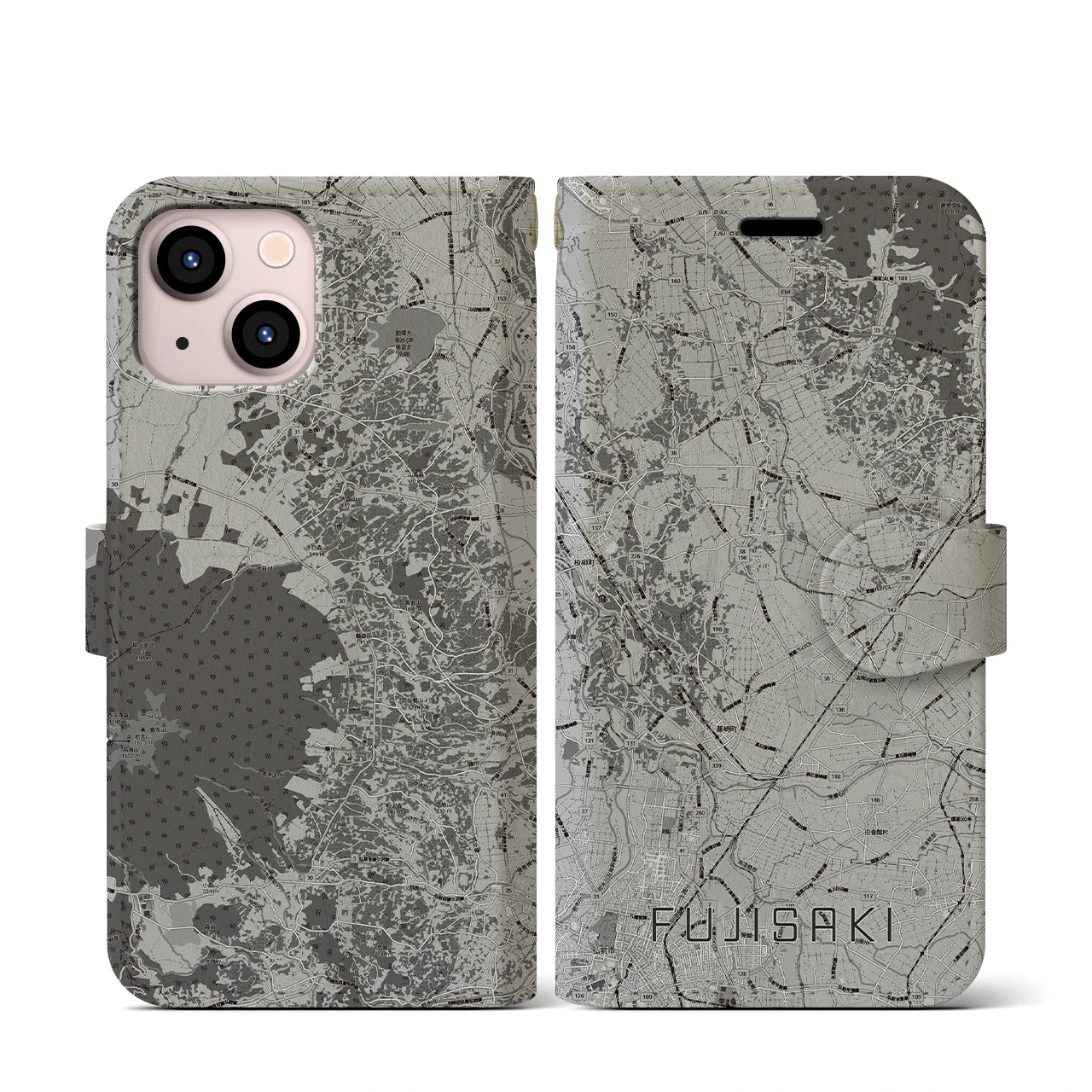 【藤崎(青森県)】地図柄iPhoneケース(手帳タイプ)