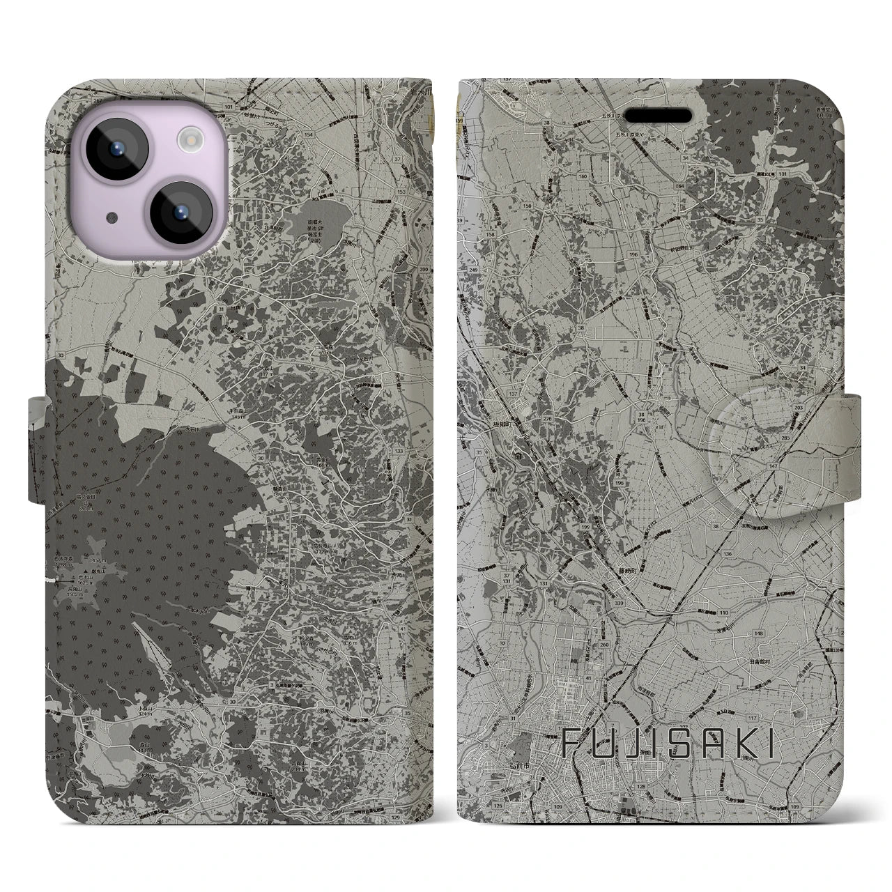 【藤崎(青森県)】地図柄iPhoneケース(手帳タイプ)