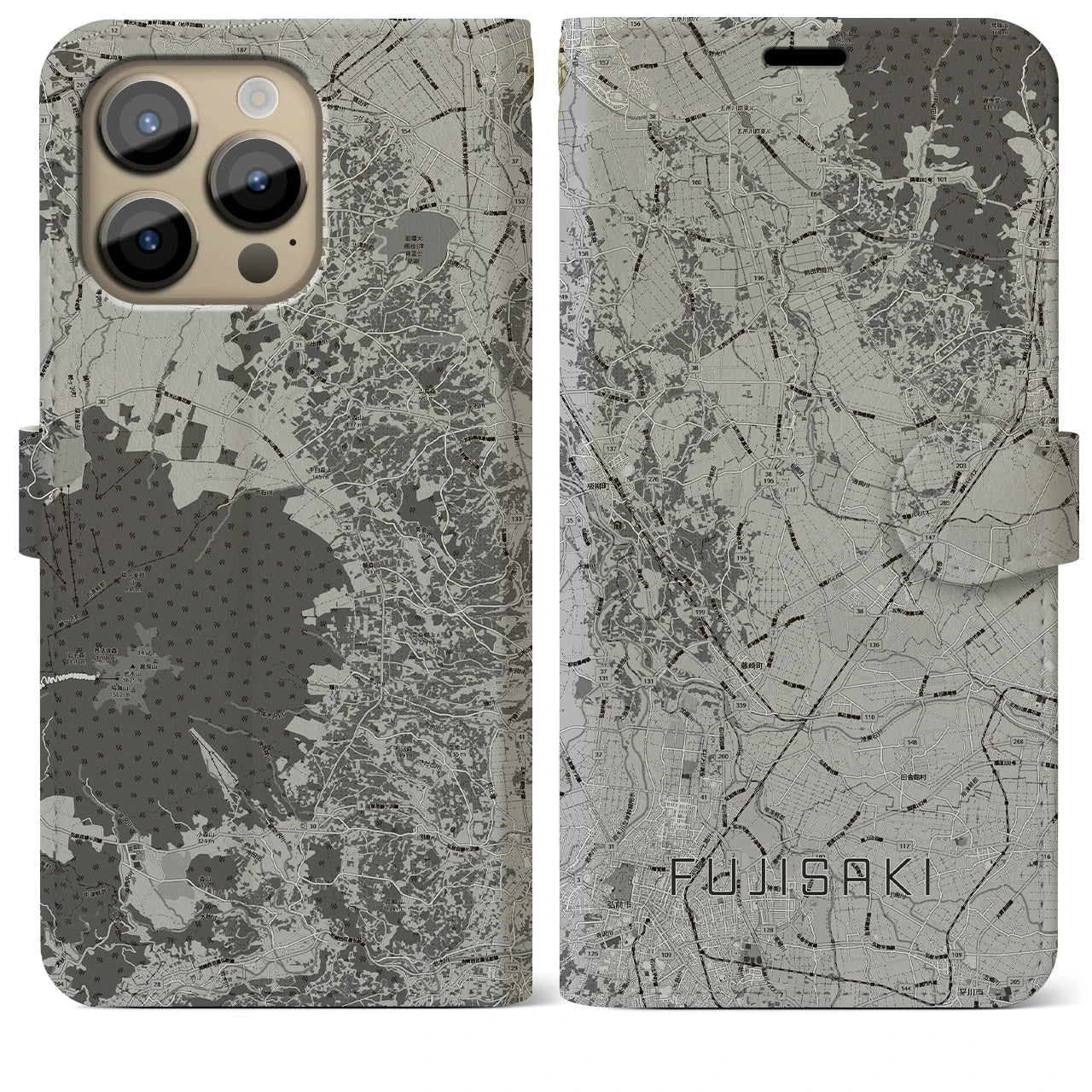 【藤崎(青森県)】地図柄iPhoneケース(手帳タイプ)