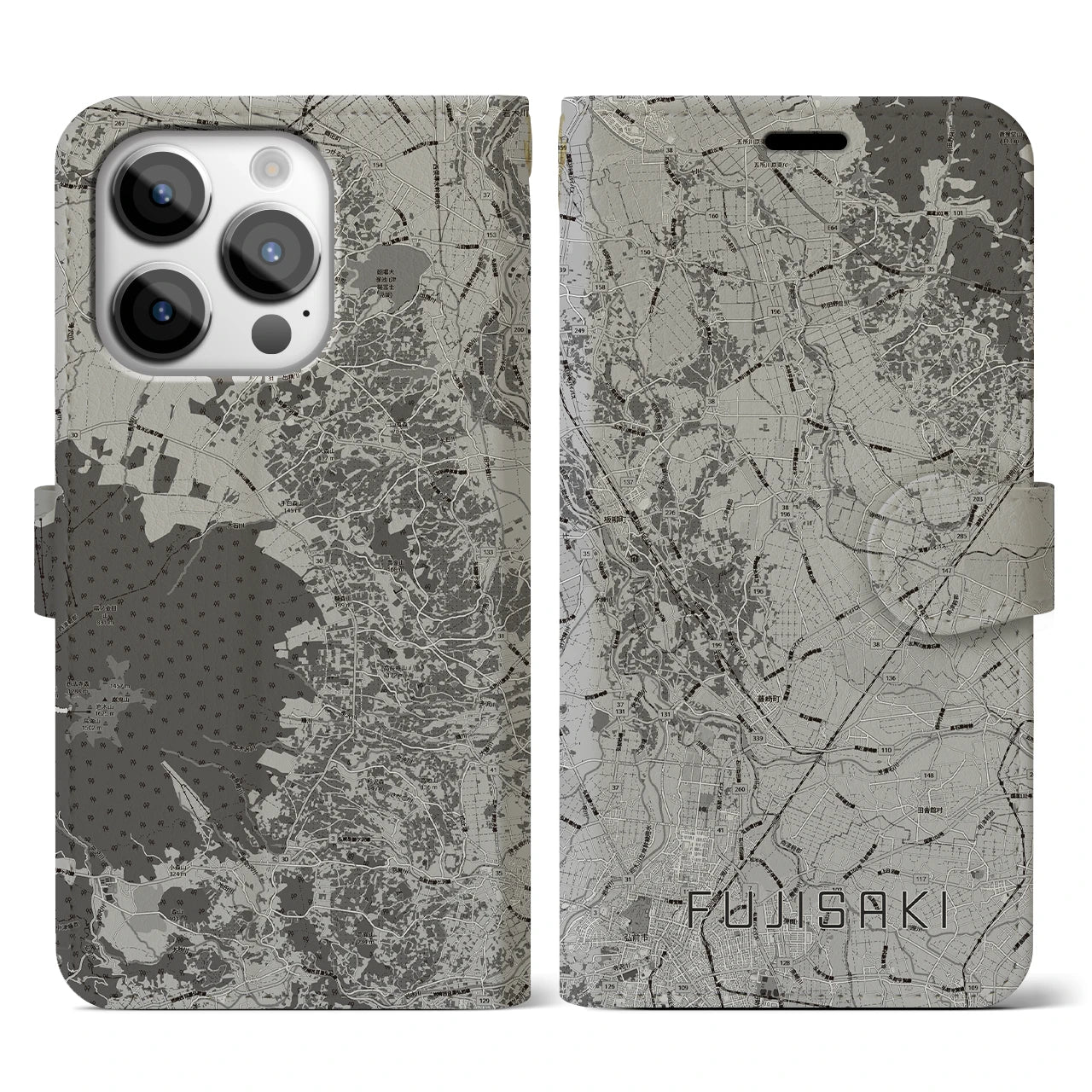 【藤崎(青森県)】地図柄iPhoneケース(手帳タイプ)