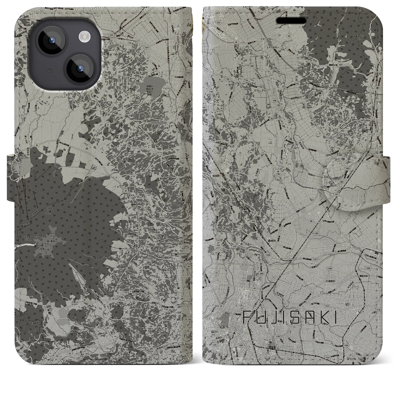 【藤崎(青森県)】地図柄iPhoneケース(手帳タイプ)