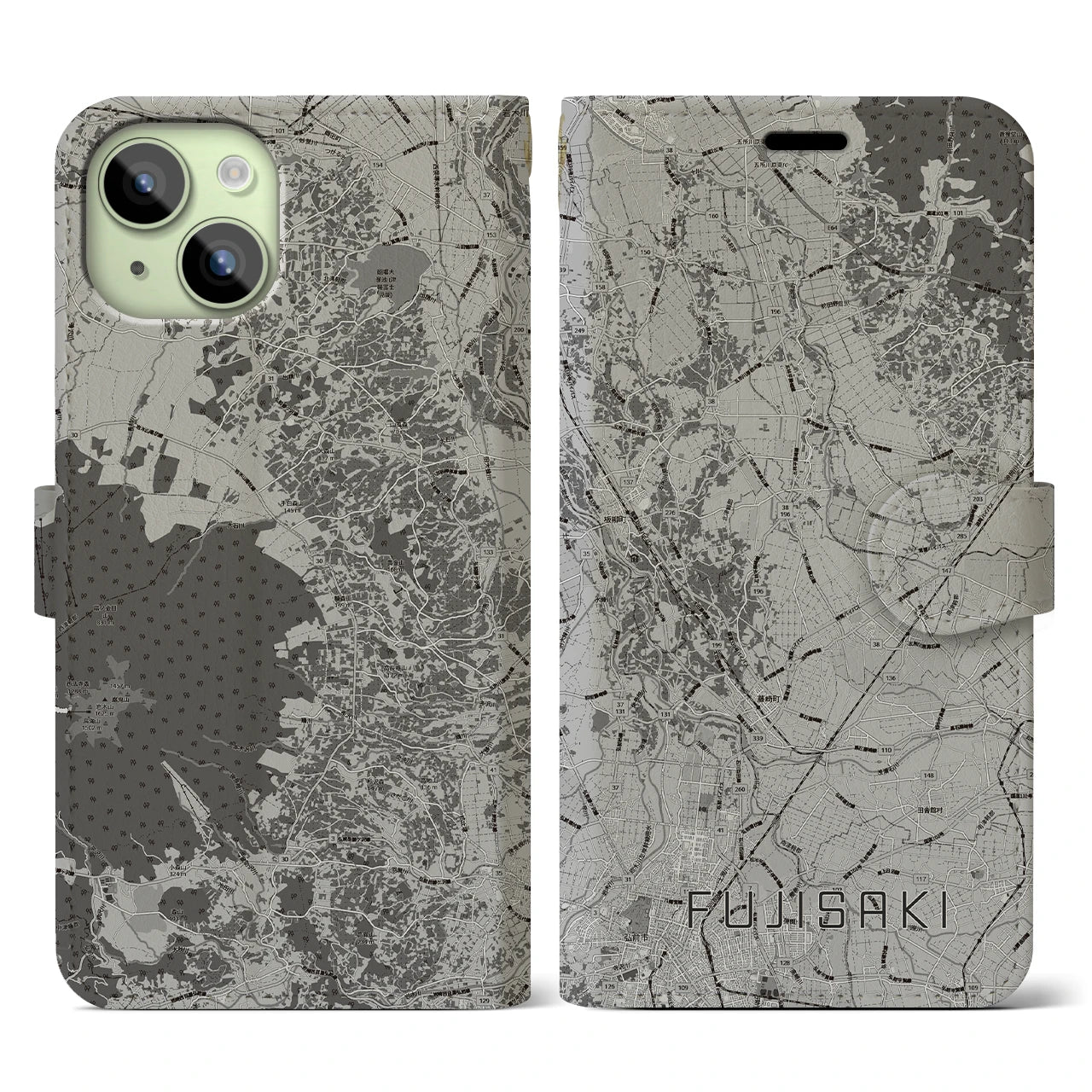 【藤崎(青森県)】地図柄iPhoneケース(手帳タイプ)