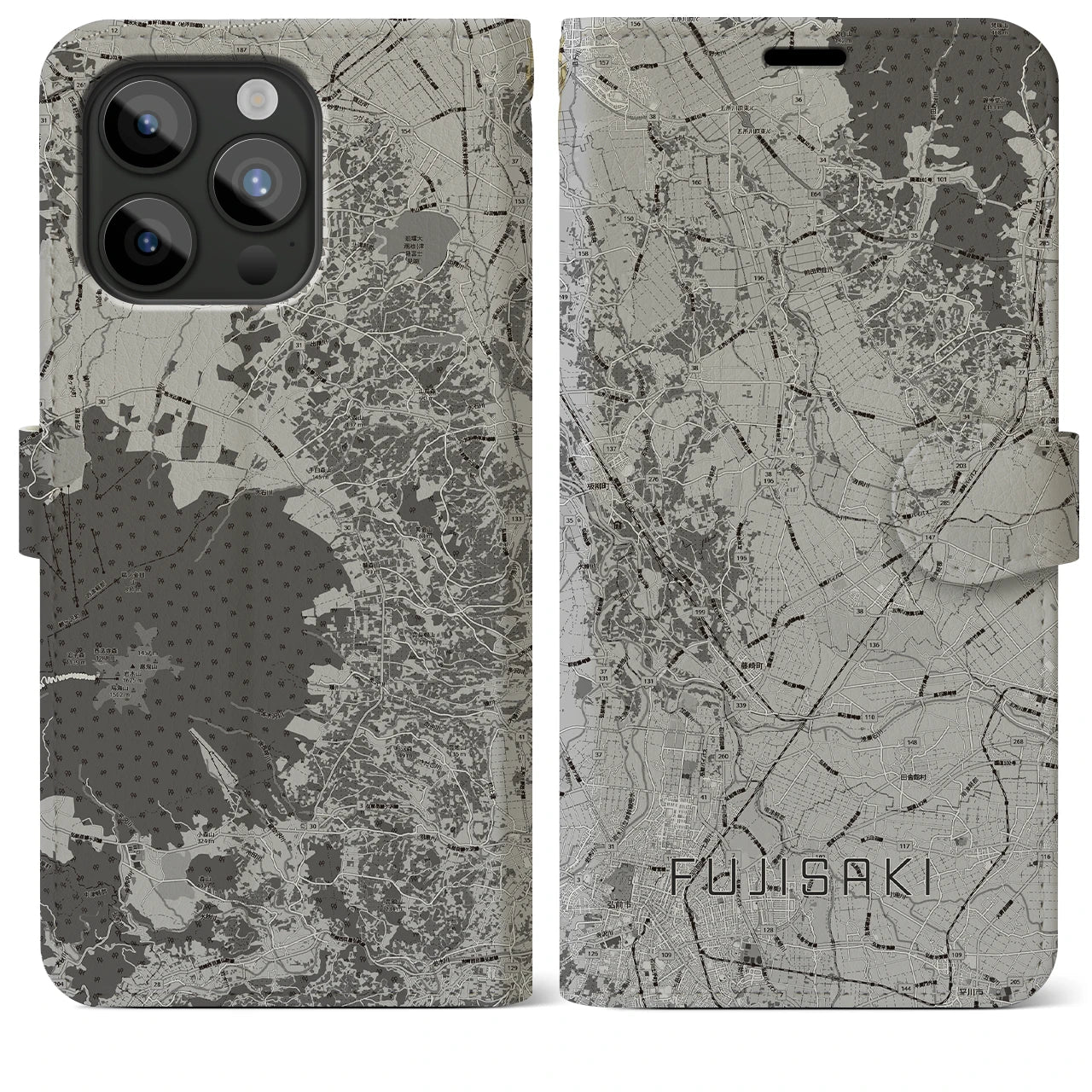 【藤崎(青森県)】地図柄iPhoneケース(手帳タイプ)