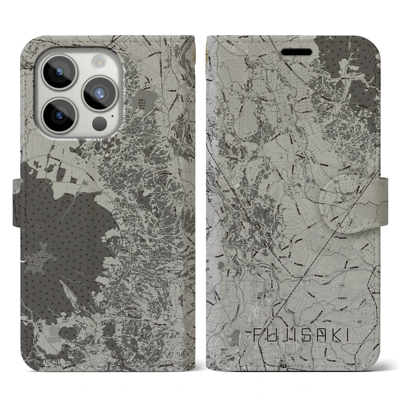 【藤崎(青森県)】地図柄iPhoneケース(手帳タイプ)