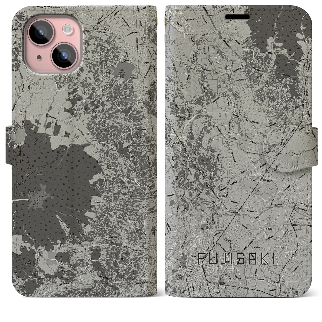 【藤崎(青森県)】地図柄iPhoneケース(手帳タイプ)