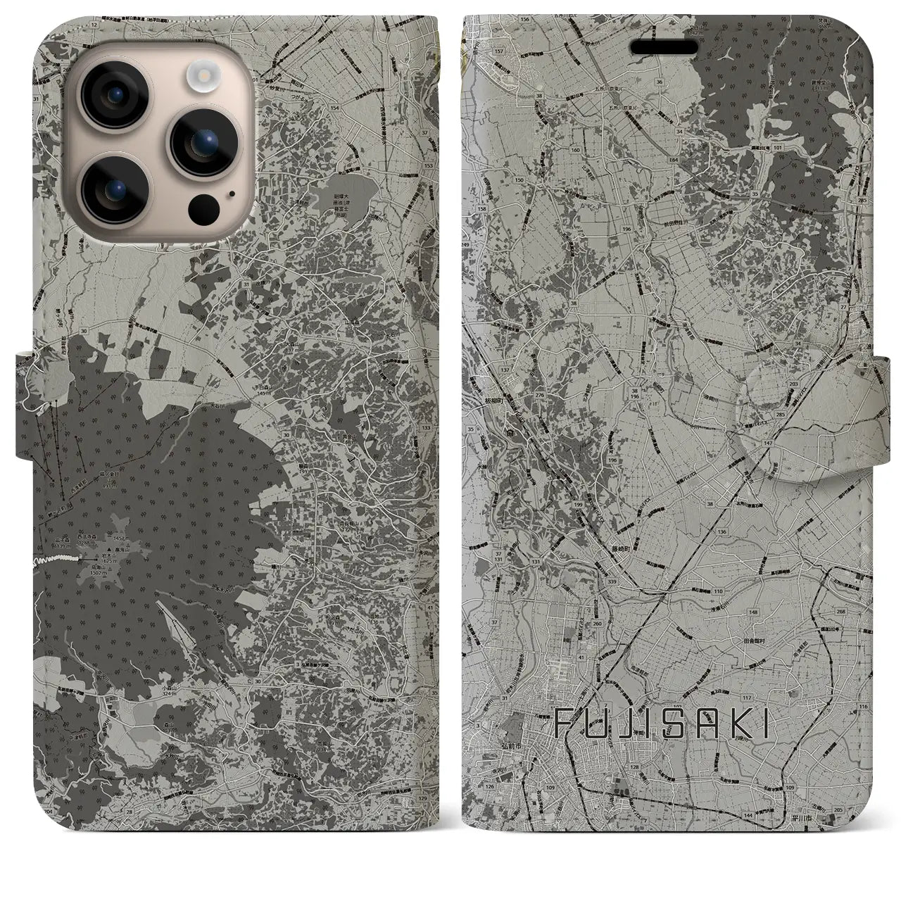 【藤崎(青森県)】地図柄iPhoneケース(手帳タイプ)