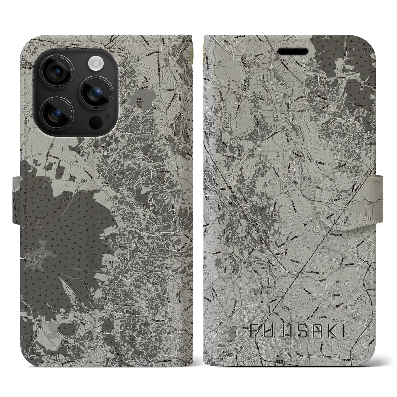 【藤崎(青森県)】地図柄iPhoneケース(手帳タイプ)