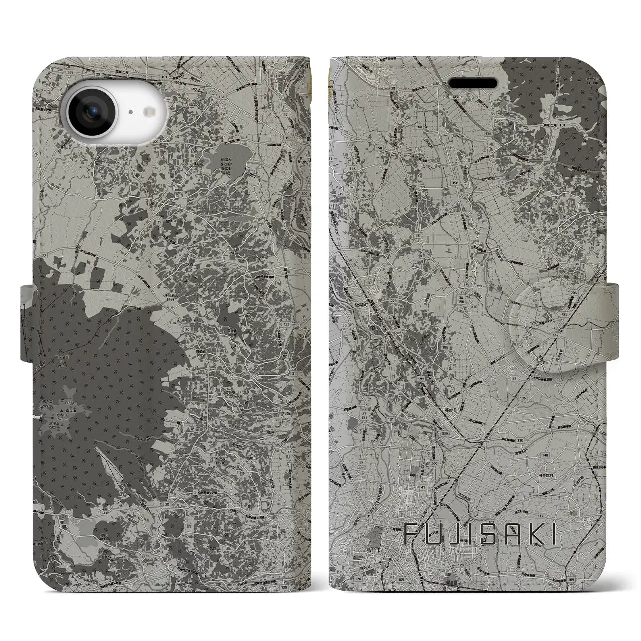 【藤崎(青森県)】地図柄iPhoneケース(手帳タイプ)