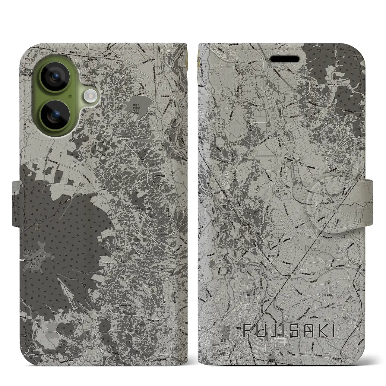 【藤崎(青森県)】地図柄iPhoneケース(手帳タイプ)