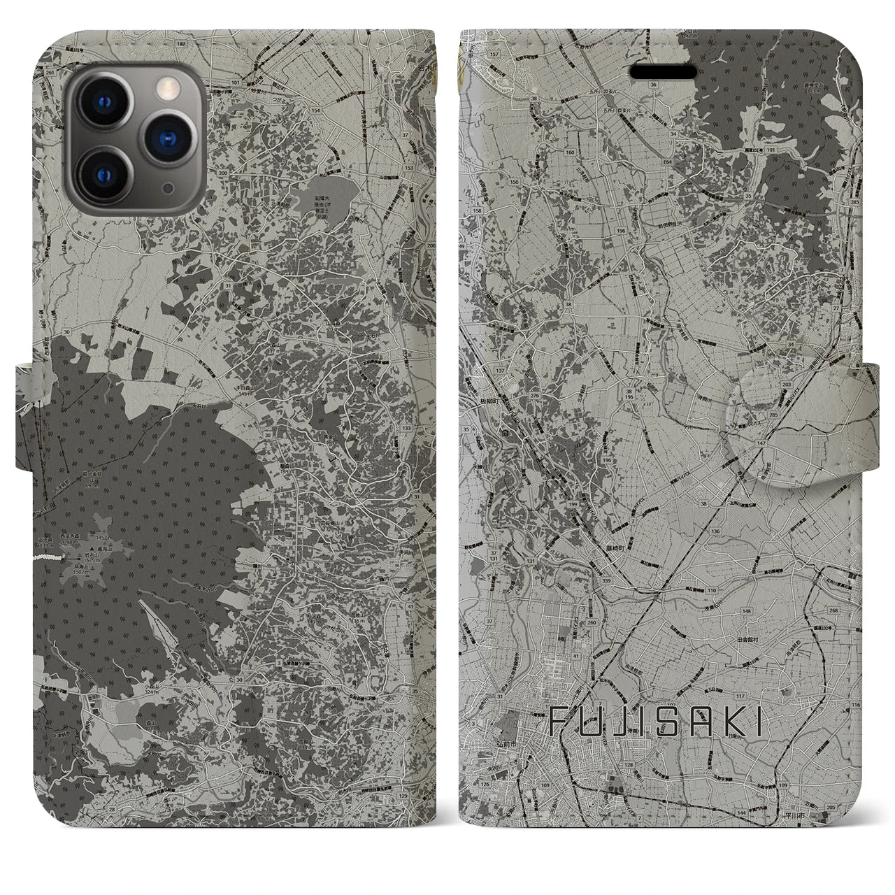 【藤崎(青森県)】地図柄iPhoneケース(手帳タイプ)