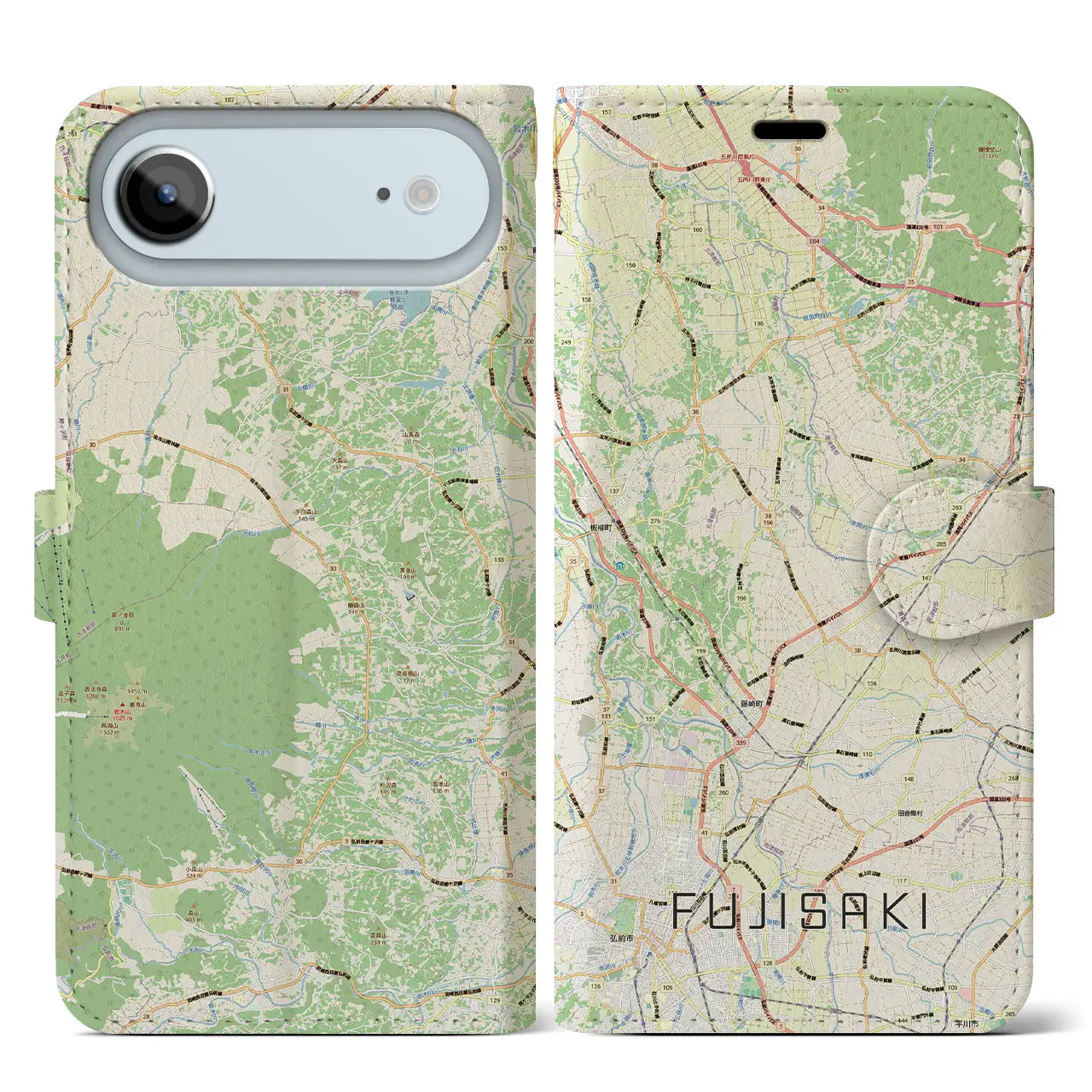 【藤崎(青森県)】地図柄iPhoneケース(手帳タイプ)