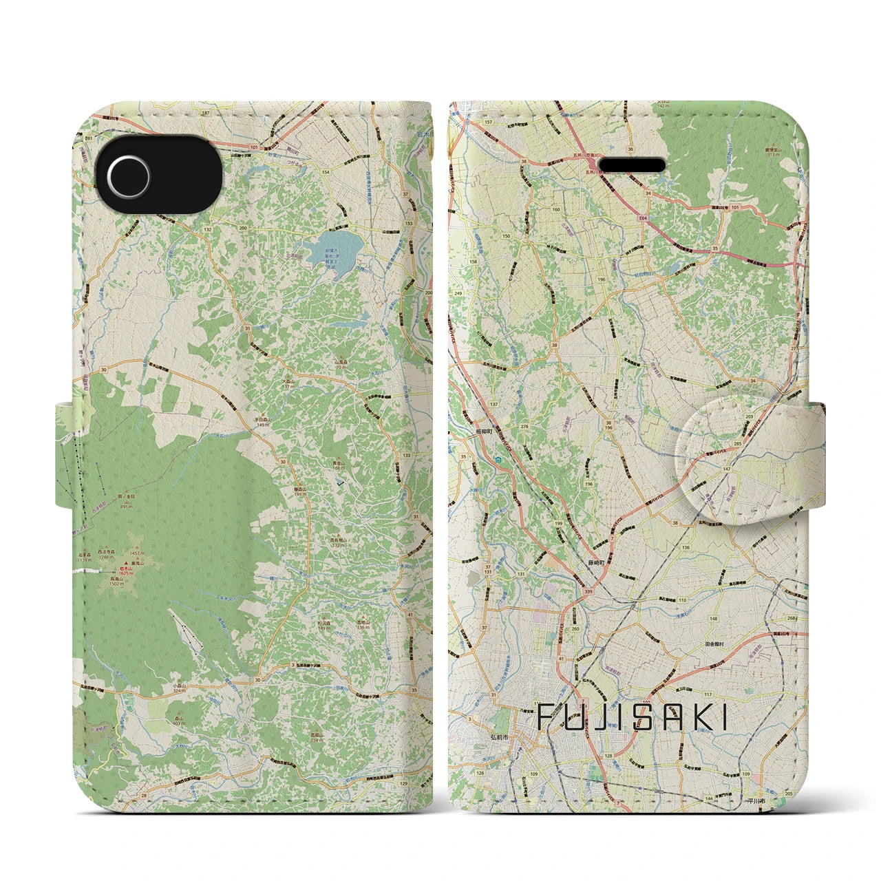 【藤崎(青森県)】地図柄iPhoneケース(手帳タイプ)