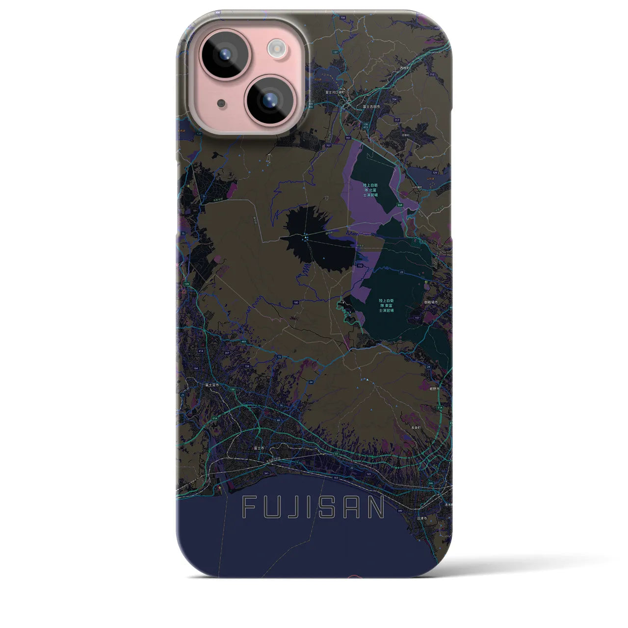 【富士山(静岡県)】地図柄iPhoneケース(バックカバータイプ)