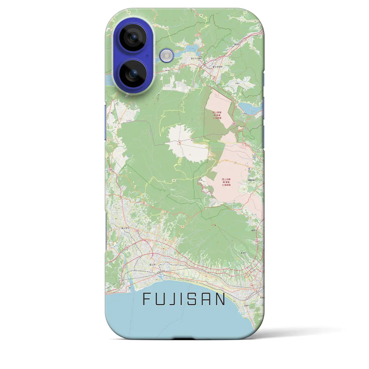 【富士山(静岡県)】地図柄iPhoneケース(バックカバータイプ)ブラック・iPhone 16 Pro Max 用