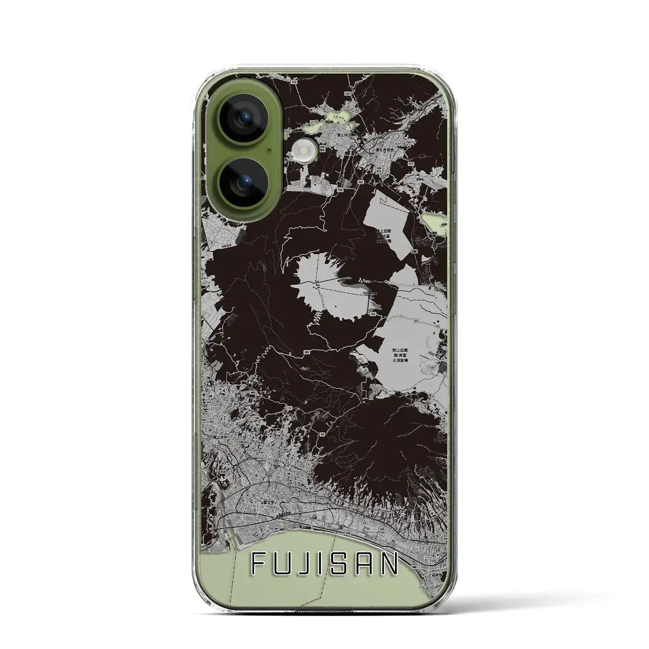【富士山(静岡県)】地図柄iPhoneケース(クリアタイプ)モノトーン・iPhone 17 Pro Max 用