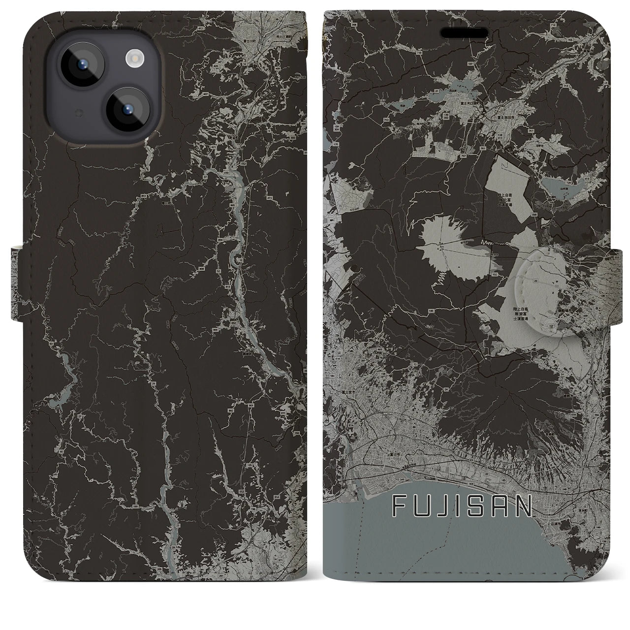 【富士山(静岡県)】地図柄iPhoneケース(手帳タイプ)