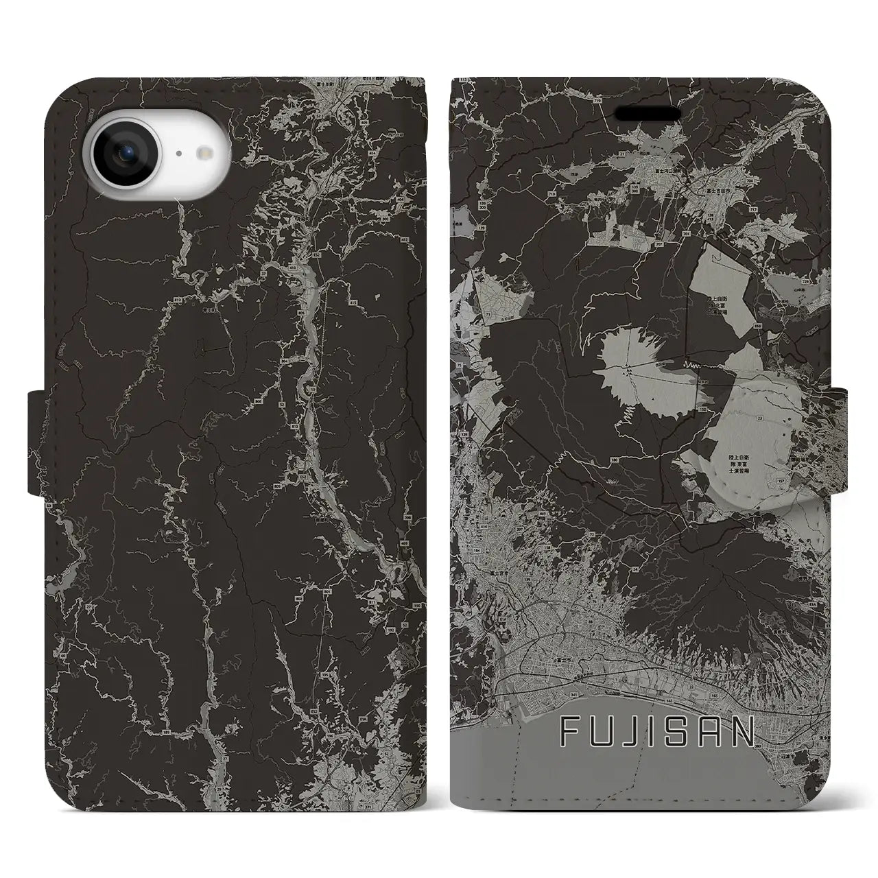 【富士山(静岡県)】地図柄iPhoneケース(手帳タイプ)